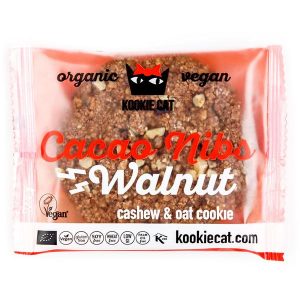 Kookie Cat piškot z zrni kakava in orehi, ekološki piškot, gluten free